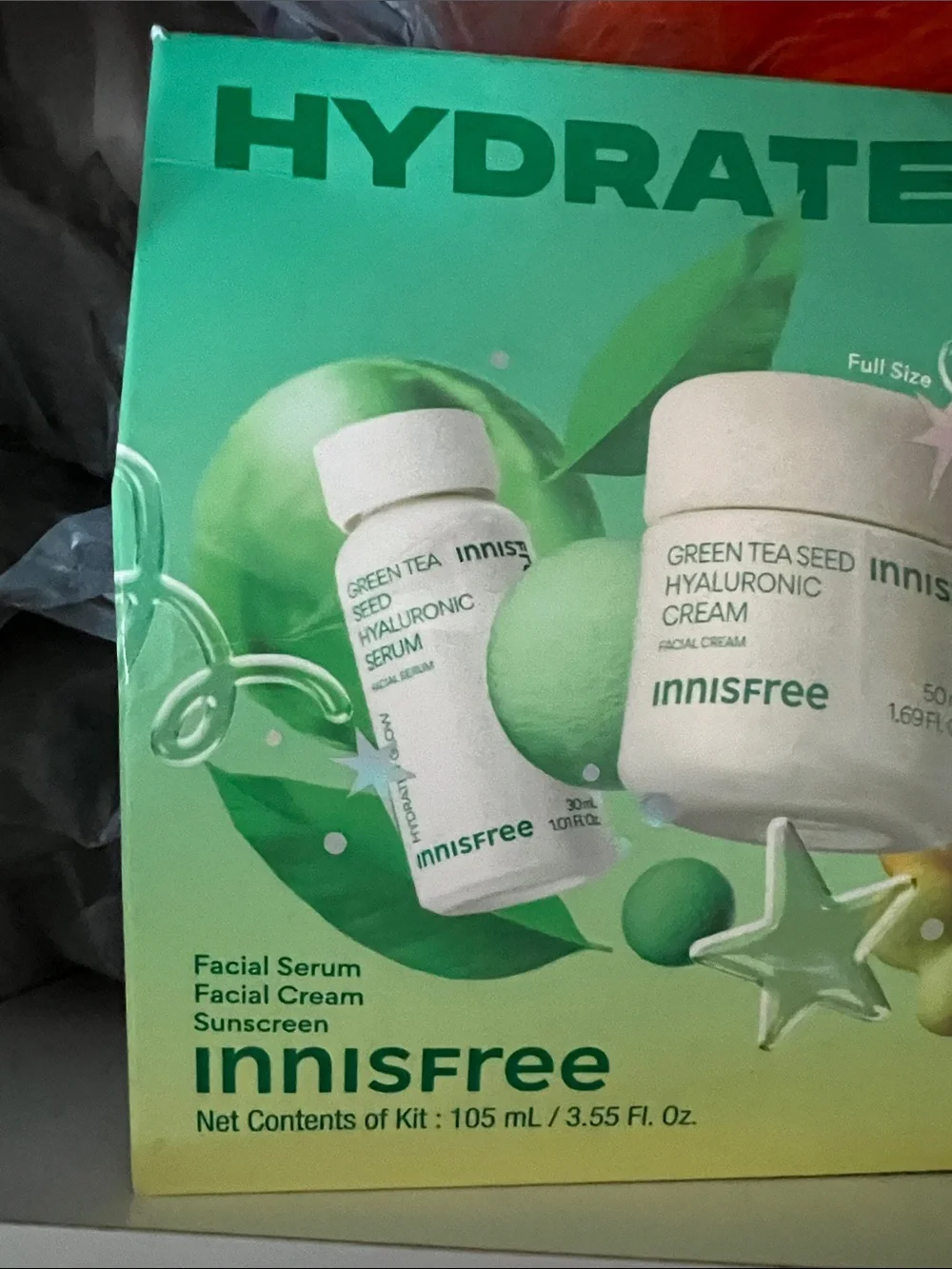 NWT! Innisfree Green Tea Seed Hydrating Cream & Serum Set — Green
